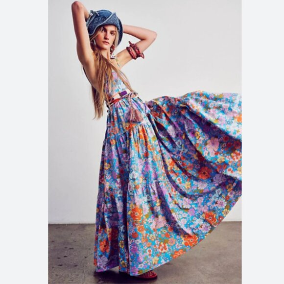 NWOT Free People Park Slope Maxi Dress M - Picture 2 of 9